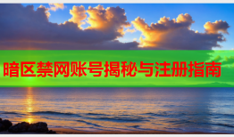 暗区禁网账号揭秘与注册指南