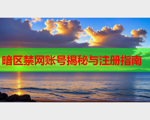 暗区禁网账号揭秘与注册指南