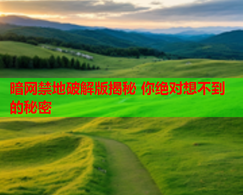 暗网禁地破解版揭秘 你绝对想不到的秘密